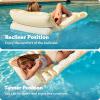SLOOSH Adjustable Backrest Pool Floats – Tropical Leaves Pool Lounger Floaties Adults with Cup Holders, Inflatable Tanning Float Rafts Chair Beach Lake Lounge Floating Above Water Keep Cool (Pink)(Champagne)