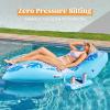 SLOOSH Inflatable Pool Floats Adult – Extreme Comfort Pool Lounge Chair with Detachable Cup Holder, Heavy Duty Lounger Floating Recliner Blow Up Floaties Water Floaty Lake Beach Tanning Float(Blue)