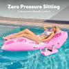 SLOOSH Inflatable Pool Floats Adult – Extreme Comfort Pool Lounge Chair with Detachable Cup Holder, Heavy Duty Lounger Floating Recliner Blow Up Floaties Water Floaty Lake Beach Tanning Float(Pink)