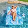 SLOOSH Inflatable Pool Floats Adult – Extreme Comfort Pool Lounge Chair with Detachable Cup Holder, Heavy Duty Lounger Floating Recliner Blow Up Floaties Water Floaty Lake Beach Tanning Float(Blue)
