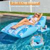 SLOOSH Inflatable Pool Floats Adult – Extreme Comfort Pool Lounge Chair with Detachable Cup Holder, Heavy Duty Lounger Floating Recliner Blow Up Floaties Water Floaty Lake Beach Tanning Float(Blue)