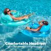 SLOOSH Inflatable Pool Floats Adult,2 Pack Pool Chairs with Cup Holders,Blow up Floats Chair,Hammock Noodle Mat for Relaxing Summer Water Fun Swimming Party Beach(Pure Blue Green)