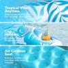 SLOOSH Inflatable Pool Floats Adult,2 Pack Pool Chairs with Cup Holders,Blow up Floats Chair,Hammock Noodle Mat for Relaxing Summer Water Fun Swimming Party Beach(Leaves Design Blue Pink)