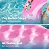 SLOOSH Inflatable Pool Floats Adult,2 Pack Pool Chairs with Cup Holders,Blow up Floats Chair,Hammock Noodle Mat for Relaxing Summer Water Fun Swimming Party Beach(Pure Pink Champagne)