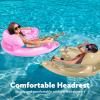 SLOOSH Inflatable Pool Floats Adult,2 Pack Pool Chairs with Cup Holders,Blow up Floats Chair,Hammock Noodle Mat for Relaxing Summer Water Fun Swimming Party Beach(Pure Pink Champagne)