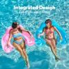 SLOOSH Inflatable Pool Floats Adult,2 Pack Pool Chairs with Cup Holders,Blow up Floats Chair,Hammock Noodle Mat for Relaxing Summer Water Fun Swimming Party Beach(Pure Blue Pink)