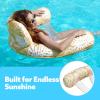 SLOOSH Inflatable Pool Floats Adult,Lounge Chair Adult with Plant Pattern,Floating Water Hammock,Blow up Pool Noodles Rafts for Relaxing Swimming Party Summer Water Beach Lake Fun(Champagne)