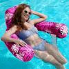 SLOOSH Inflatable Pool Floats Adult,Lounge Chair Adult with Plant Pattern,Floating Water Hammock,Blow up Pool Noodles Rafts for Relaxing Swimming Party Summer Water Beach Lake Fun(Pink)