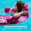 SLOOSH Inflatable Pool Floats Adult,Lounge Chair Adult with Plant Pattern,Floating Water Hammock,Blow up Pool Noodles Rafts for Relaxing Swimming Party Summer Water Beach Lake Fun(Pink)
