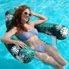 SLOOSH Inflatable Pool Floats Adult,Lounge Chair Adult with Plant Pattern,Floating Water Hammock,Blow up Pool Noodles Rafts for Relaxing Swimming Party Summer Water Beach Lake Fun(Green)