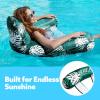 SLOOSH Inflatable Pool Floats Adult,Lounge Chair Adult with Plant Pattern,Floating Water Hammock,Blow up Pool Noodles Rafts for Relaxing Swimming Party Summer Water Beach Lake Fun(Green)