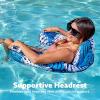 SLOOSH Inflatable Pool Floats Adult,Lounge Chair Adult with Plant Pattern,Floating Water Hammock,Blow up Pool Noodles Rafts for Relaxing Swimming Party Summer Water Beach Lake Fun(Blue)