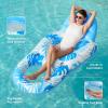 SLOOSH Inflatable Pool Floats Lounger Adult, Pool Float Lounge Raft Floaties Water Floating Recliner Chair with Cup Holders Foot Rest Swimming Floaty(Blue)