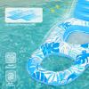 SLOOSH Inflatable Pool Floats Lounger Adult, Pool Float Lounge Raft Floaties Water Floating Recliner Chair with Cup Holders Foot Rest Swimming Floaty(Blue)