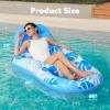 SLOOSH Inflatable Pool Floats Lounger Adult, Pool Float Lounge Raft Floaties Water Floating Recliner Chair with Cup Holders Foot Rest Swimming Floaty(Blue)