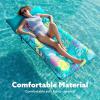 SLOOSH Inflatable Pool Floats Raft – XL Fabric Covered Pool Mat Lounger Floaties for Adults, Ultra Comfort Inflatable Water Float with Headrest for Beach Lake Swimming Pool Floating 68″X34″ (Pink)(Light Blue)