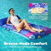 SLOOSH Inflatable Pool Floats Raft – XL Fabric Covered Pool Mat Lounger Floaties for Adults, Ultra Comfort Inflatable Water Float with Headrest for Beach Lake Swimming Pool Floating 68″X34″ (Pink)(Blue)