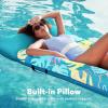 SLOOSH Inflatable Pool Floats Raft – XL Fabric Covered Pool Mat Lounger Floaties for Adults, Ultra Comfort Inflatable Water Float with Headrest for Beach Lake Swimming Pool Floating 68″X34″ (Pink)(Light Blue)