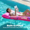SLOOSH Inflatable Pool Floats Raft – XL Fabric Covered Pool Mat Lounger Floaties for Adults, Ultra Comfort Inflatable Water Float with Headrest for Beach Lake Swimming Pool Floating 68″X34″ (Pink)(Pink)
