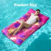 SLOOSH Inflatable Pool Floats Raft – XL Fabric Covered Pool Mat Lounger Floaties for Adults, Ultra Comfort Inflatable Water Float with Headrest for Beach Lake Swimming Pool Floating 68″X34″ (Pink)(Pink)