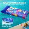 SLOOSH Inflatable Pool Floats Raft – XL Fabric Covered Pool Mat Lounger Floaties for Adults, Ultra Comfort Inflatable Water Float with Headrest for Beach Lake Swimming Pool Floating 68″X34″ (Pink)(Blue)
