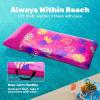 SLOOSH Inflatable Pool Floats Raft – XL Fabric Covered Pool Mat Lounger Floaties for Adults, Ultra Comfort Inflatable Water Float with Headrest for Beach Lake Swimming Pool Floating 68″X34″ (Pink)(Pink)