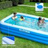 SLOOSH Inflatable Pool for Adults with Seats, 120″ x 72″ x 22″ Full-Sized Blow Up Durable Thickened Above Ground Family Pool, Large Swimming Pools for Backyard Garden Lawn Summer Water Party, Blue(Blue)