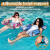 SLOOSH Pool Floats Chairs Adult, 3 Packs Inflatable Lounge Chairs,Blow up Pool Noodles Floats for Adults,Water Floating for Beach Party Summer Water Fun(Tropical Leaves)