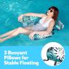 SLOOSH Pool Floats Chairs Adult,Inflatable Pool Lounge,Plant Pattern Floating Mat Hammock,Blow up Water Chairs Noodles rafts for Party Summer Water Beach Fun(Green leaves)