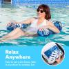 SLOOSH Pool Floats Chairs Adult,Inflatable Pool Lounge,Plant Pattern Floating Mat Hammock,Blow up Water Chairs Noodles rafts for Party Summer Water Beach Fun(Blue leaves)