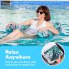 SLOOSH Pool Floats Chairs Adult,Inflatable Pool Lounge,Plant Pattern Floating Mat Hammock,Blow up Water Chairs Noodles rafts for Party Summer Water Beach Fun(Green leaves)