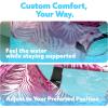 SLOOSH Pool Floats Chairs Adult,Inflatable Pool Lounge,Plant Pattern Floating Mat Hammock,Blow up Water Chairs Noodles rafts for Party Summer Water Beach Fun(Pink leaves)