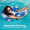 SLOOSH Pool Floats Chairs Adult,Inflatable Pool Lounge,Plant Pattern Floating Mat Hammock,Blow up Water Chairs Noodles rafts for Party Summer Water Beach Fun(Blue leaves)