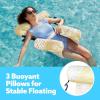 SLOOSH Pool Floats Chairs Adult,Inflatable Pool Lounge,Plant Pattern Floating Mat Hammock,Blow up Water Chairs Noodles rafts for Party Summer Water Beach Fun(Champagne leaves)