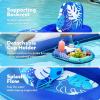 SLOOSH Pool Floats Lounger Adult, Fabric Pool Floaties Lounge Convertible 2-in-1 Floating Water Floaty with Cup Holders Adjustable Backrest Recliner for Pool Party(Dark Blue)