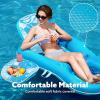 SLOOSH Pool Floats Lounger Adult, Fabric Pool Floaties Lounge Convertible 2-in-1 Floating Water Floaty with Cup Holders Adjustable Backrest Recliner for Pool Party(Blue)