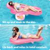SLOOSH Pool Floats Lounger Adult, Fabric Pool Floaties Lounge Convertible 2-in-1 Floating Water Floaty with Cup Holders Adjustable Backrest Recliner for Pool Party(Pink)