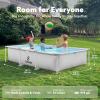 SLOOSH Rectangular Above Ground Pool – 10ft x 6.8ft x 26inch Outdoor Frame Above Ground Swimming Pool Set Kiddie Pool for Kids Adults with Filter Pump