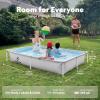 SLOOSH Rectangular Above Ground Pool – 7.5ft x 5.2ft x 16.5inch Outdoor Frame Above Ground Swimming Pool Set Kiddie Pool for Kids Adults