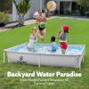 SLOOSH Rectangular Above Ground Pool – 7.5ft x 5.2ft x 16.5inch Outdoor Frame Above Ground Swimming Pool Set Kiddie Pool for Kids Adults