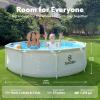 SLOOSH Round Above Ground Pool – 12ft x 30inch Outdoor Round Frame Above Ground Swimming Pool Set for Kids Adults with Filter Pump(10ft x 30inch)