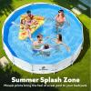 SLOOSH Round Above Ground Pool – 12ft x 30inch Outdoor Round Frame Above Ground Swimming Pool Set for Kids Adults with Filter Pump(12ft x 30inch)