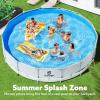 SLOOSH Round Above Ground Pool – 12ft x 30inch Outdoor Round Frame Above Ground Swimming Pool Set for Kids Adults with Filter Pump(15ft x 42inch)