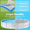 SLOOSH Round Above Ground Pool – 12ft x 30inch Outdoor Round Frame Above Ground Swimming Pool Set for Kids Adults with Filter Pump(15ft x 42inch)