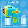 Sloosh 10 Holes Bubble Gun for Kids, Bubble Machine Gun for Toddlers 1-3, Automatic Light Up Airship Blower with 2 Bottles 4 Bags Refill Solution, Summer, Outdoor Toy, Party, Easter, Gift