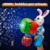 Sloosh 2 Packs Easter Bunny Bubble Gun for Toddlers 3+, Light Up Bunny Bubble Blower with 12 Refill Solution for Kids Ages 4-8, Birthday Party Gifts, Outdoor, Easter