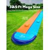 Sloosh 22.5FT Double Water Slides, Heavy Duty Lawn Slide with Sprinkler and 2 Inflatable Boards Backyard Yard Lawn Summer Outdoor Water Toy for Kids Adults(32.5FT)