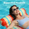 Sloosh 3 Pack 4-in-1 Inflatable Pool Floats – Water Hammock Lounges, Multi-Purpose Swimming Pool Accessories (Saddle, Lounge Chair, Drifter) for Pool, Lake, Outdoor, Beach(Cyan/Red/Dark Blue)