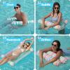 Sloosh 3 Pack 4-in-1 Inflatable Pool Floats – Water Hammock Lounges, Multi-Purpose Swimming Pool Accessories (Saddle, Lounge Chair, Drifter) for Pool, Lake, Outdoor, Beach(Orange/Red/Blue)