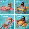 Sloosh 3 Pack 4-in-1 Inflatable Pool Floats – Water Hammock Lounges, Multi-Purpose Swimming Pool Accessories (Saddle, Lounge Chair, Drifter) for Pool, Lake, Outdoor, Beach(Cyan/Orange/Red)